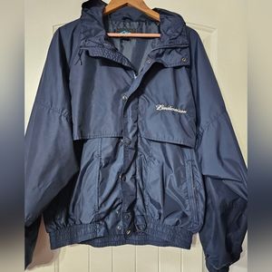 Nice blue Budweiser windbreaker jacket!
